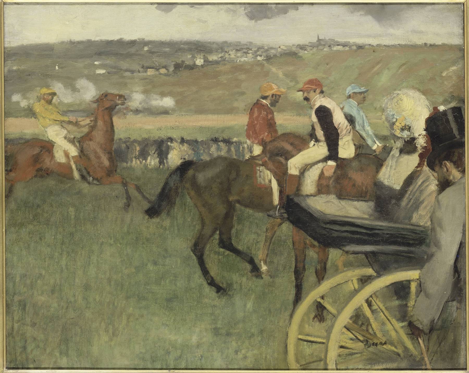 Edgar Degas, Le Champ de courses, jockeys amateurs