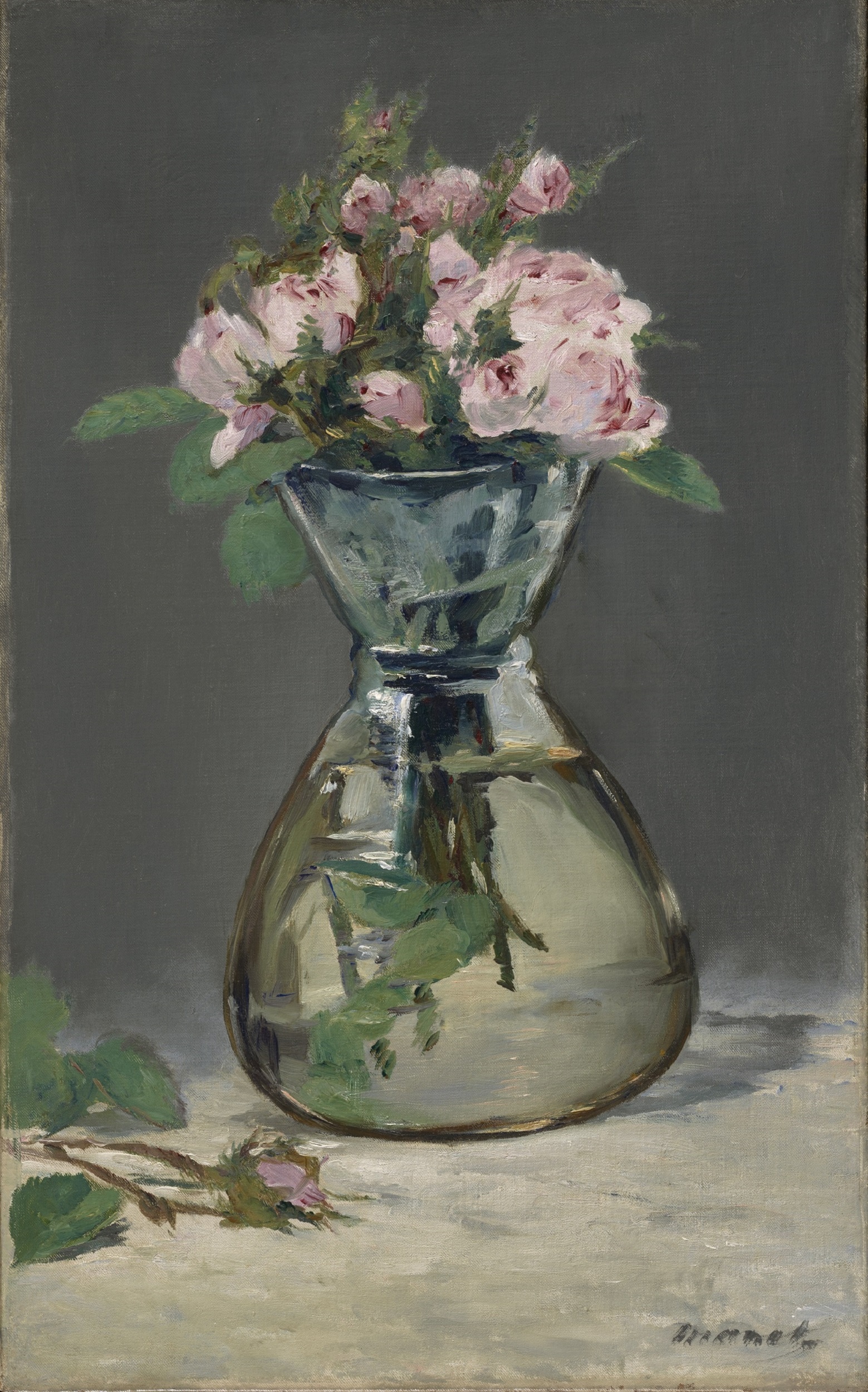 Édouard Manet, Roses mousseuses dans un vase