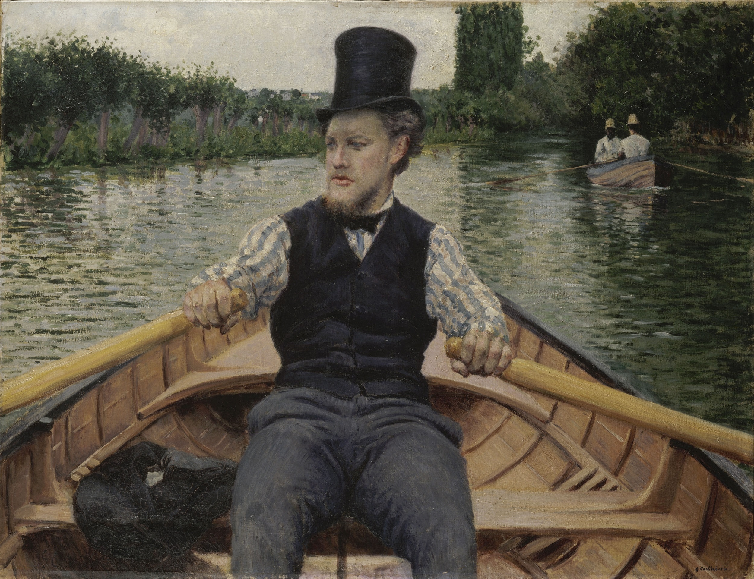 Gustave Caillebotte, Partie de bateau, dit Canotier au chapeau haut de forme