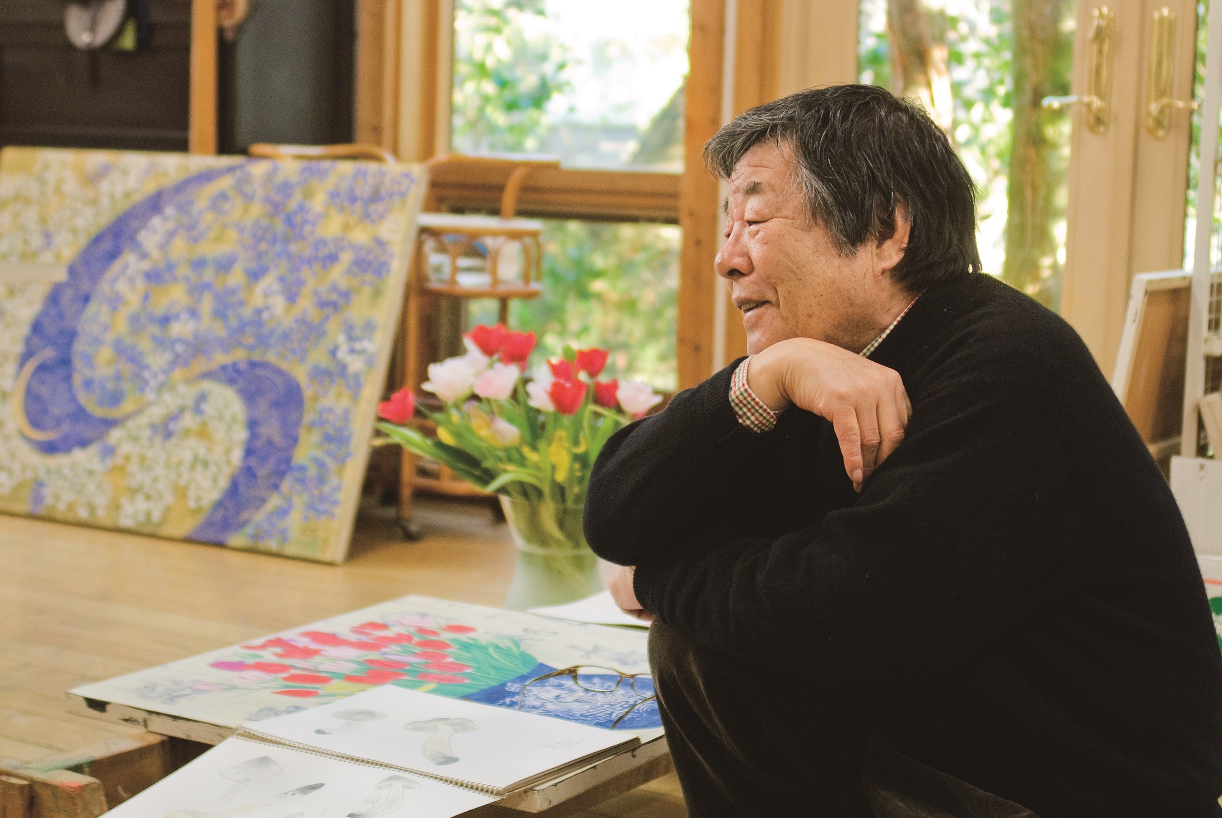 Ou Tanka, Hiramatsu Reiji dans son atelier