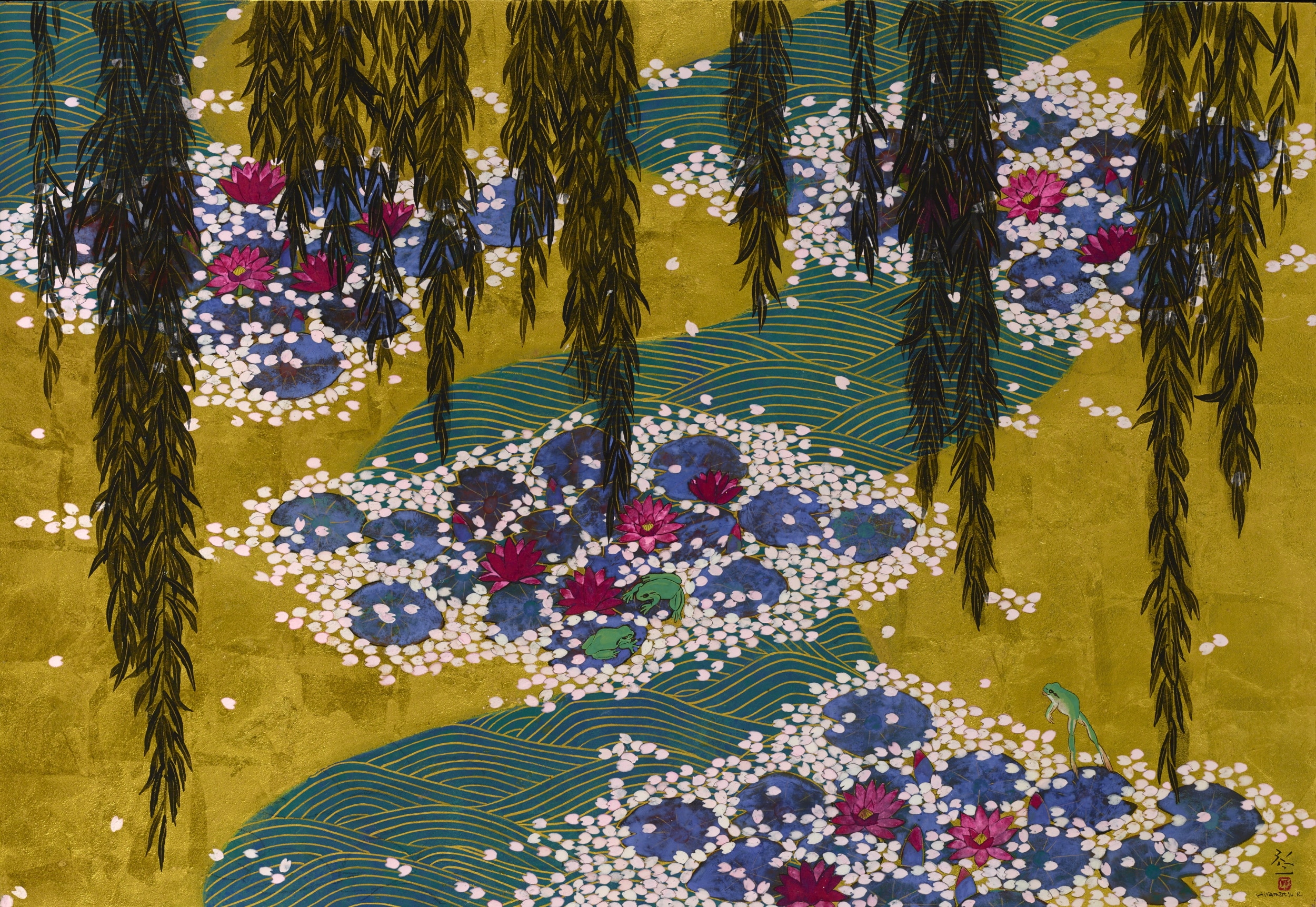 Hiramatsu Reiji, Reflets de nuages dorés sur l’étang