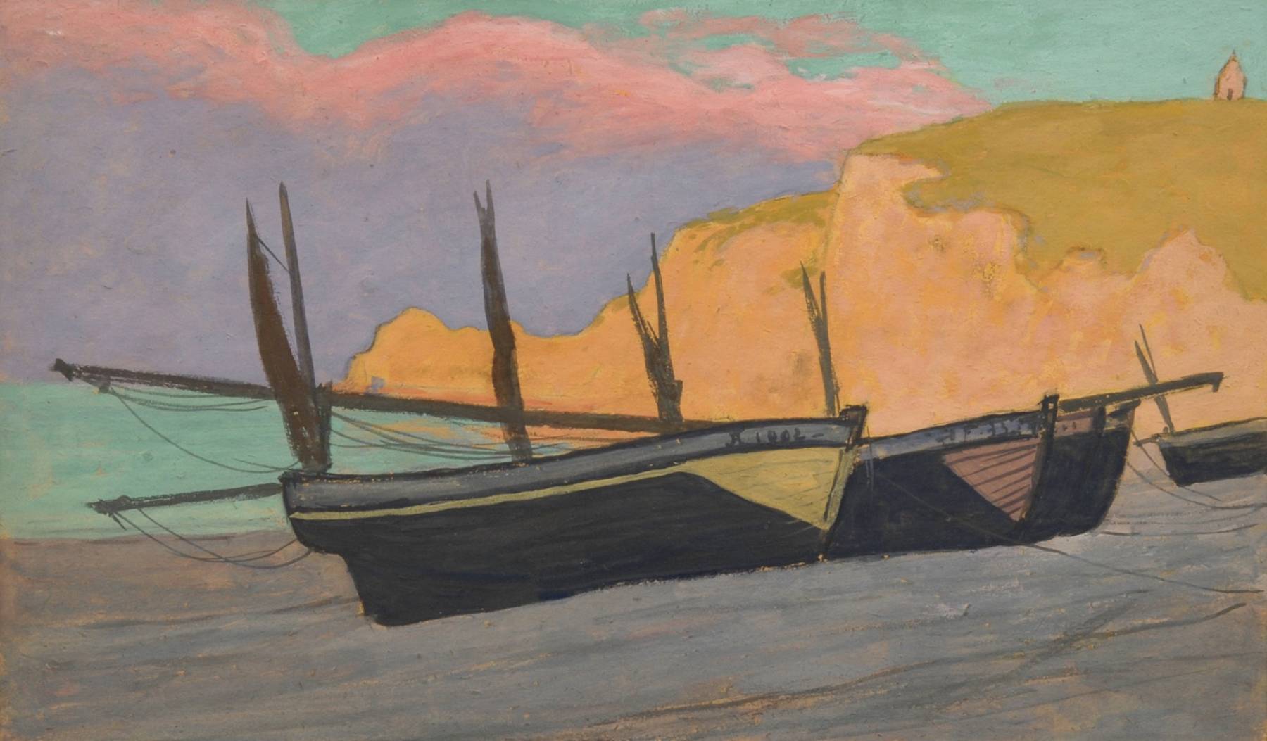 Jean Francis Auburtin, Barques à Étretat