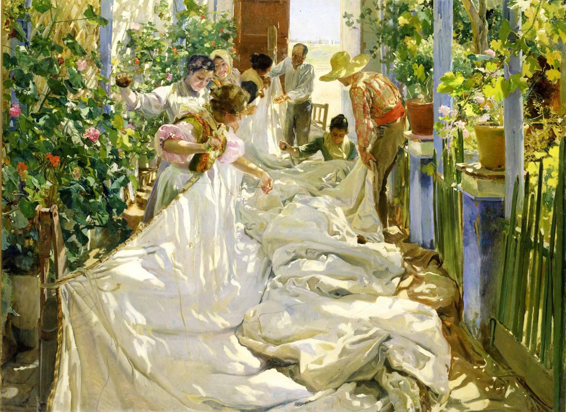 Joaquín Sorolla, Cousant la voile