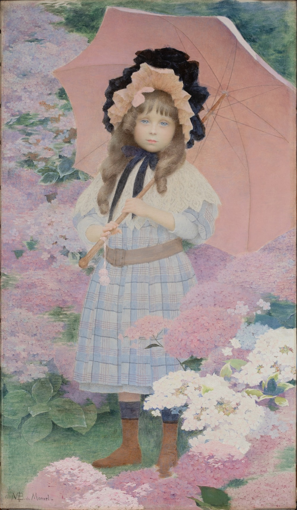 Maurice Boutet de Monvel (1850-1913) Mademoiselle Rose Worms, vers 1900 Huile sur toile, 71,5 x 41,5 cm Giverny, musée des impressionnismes, acquis avec l'aide de la Société des amis du musée en 2022, MDIG 2022.1.1 © Giverny, musée des impressionnismes / photo : Jean-Charles Louiset