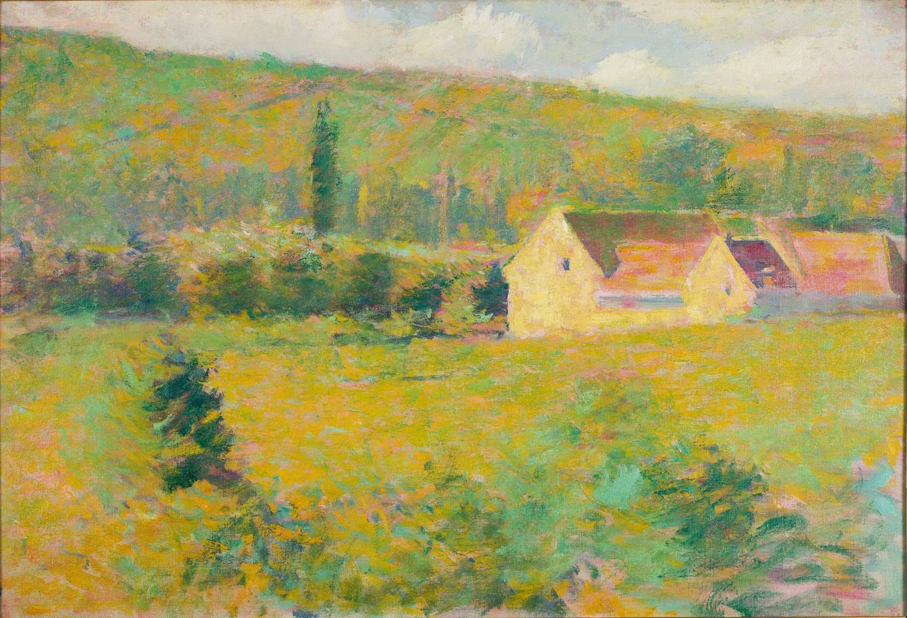 Theodore Earl Butler (1861-1936) La Ferme de la Dîme à Giverny, vers 1897-1904 Huile sur toile, 50 x 73 cm Giverny, musée des impressionnismes, MDIG 2022.3.1 © Giverny, musée des impressionnismes / photo : Jean-Charles Louiset