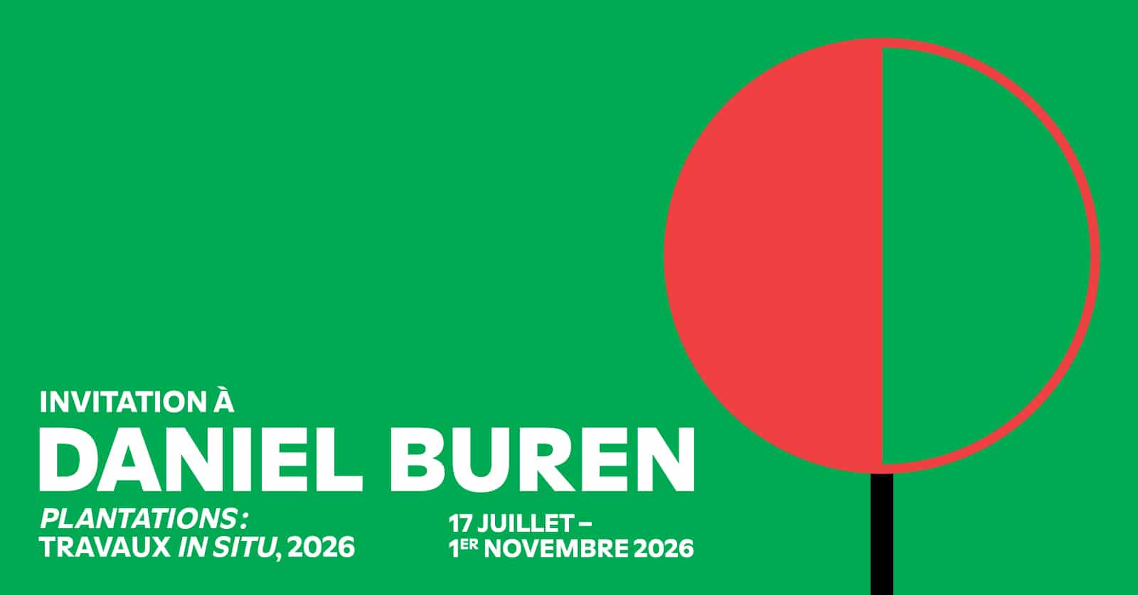 Exposition Invitation à Daniel Buren Plantations, travaux in situ, 2026 - musée des impressionnismes Giverny
