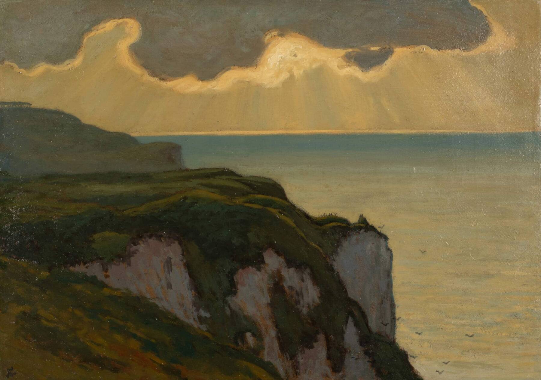 Jean Francis Auburtin (1866-1930) Varengeville. Rayons jaunes aux falaises de Mordal, s.d.