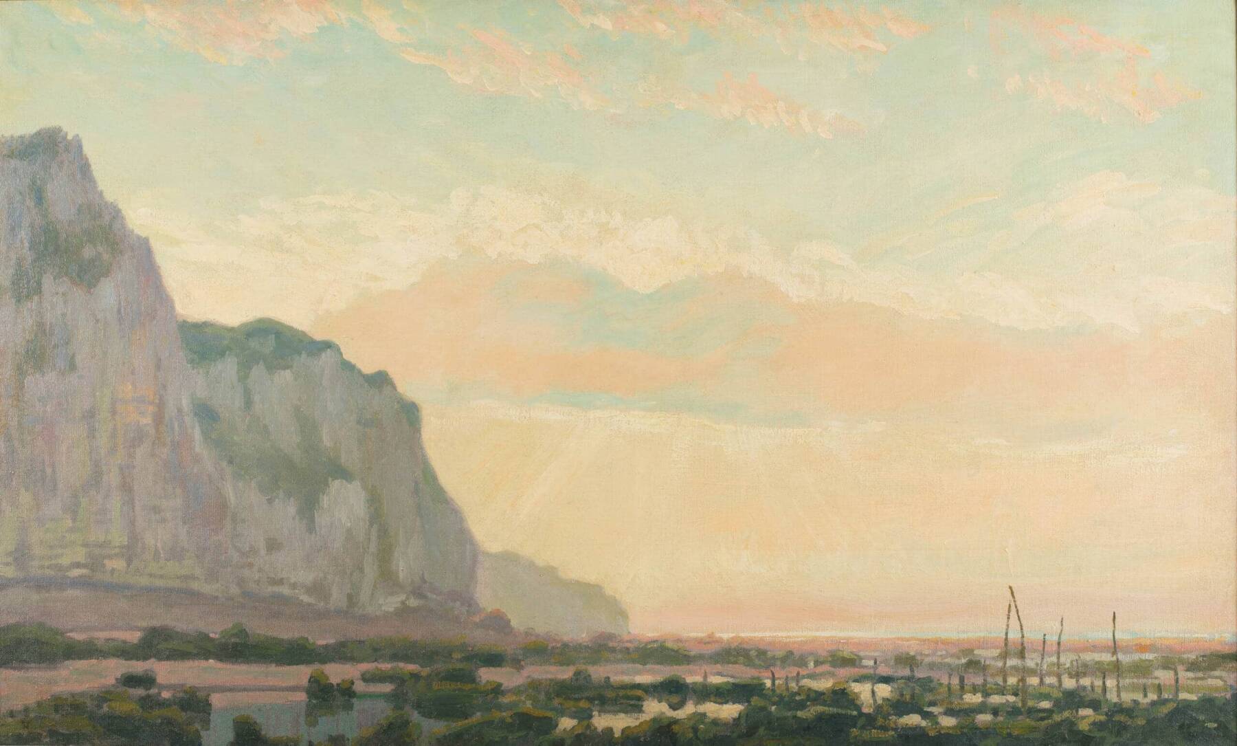 Jean Francis Auburtin (1866-1930) Les Pêcheries. Falaises de Pourville, s.d.